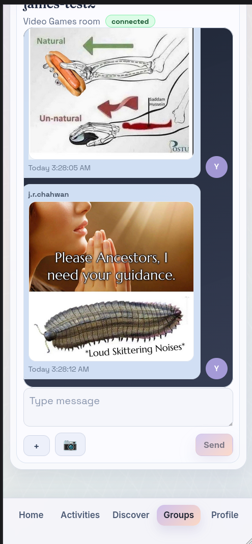 Group chat inside Quokka, messages with avatars